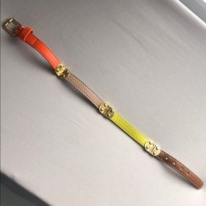 BCBGMAXAZRIA multi color leather watch bracelet